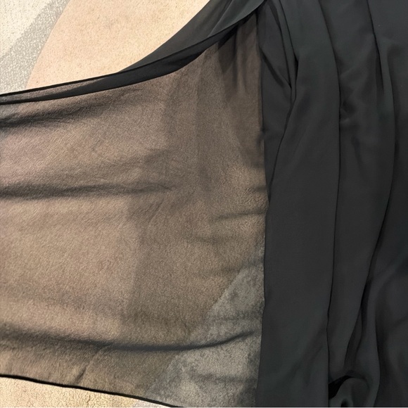 Ralph Lauren Off-Shoulder Black Gown with Cape Sleeves - Picture 9 of 11